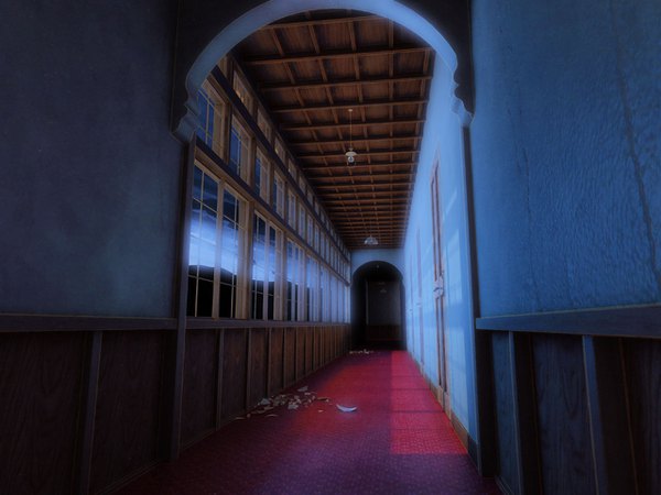 Anime-Bild 1280x960 mit original mitsuki no people window lamp debris hallway