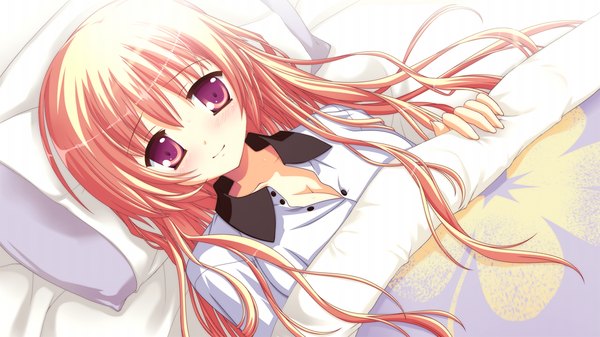 Anime picture 1280x720 with fortissimo//akkord:bsusvier (game) sakura (fortissimo) ooba kagerou long hair blonde hair red eyes wide image game cg girl