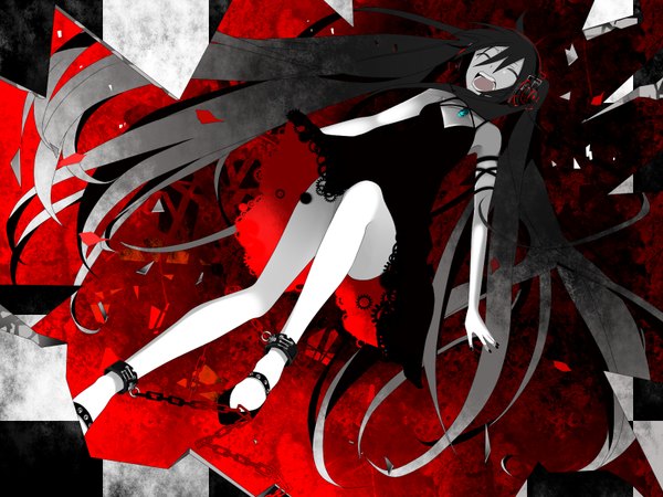 Anime picture 1600x1200 with vocaloid hatsune miku temari (deae) red background girl