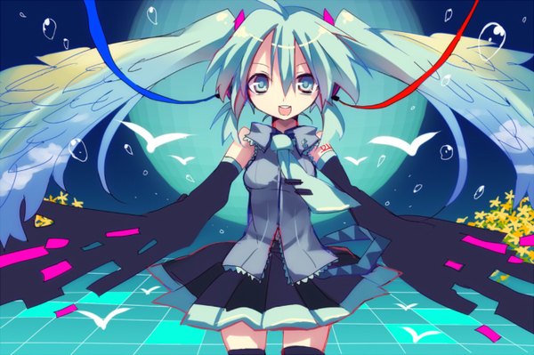 Anime picture 1366x909 with vocaloid hatsune miku girl tagme