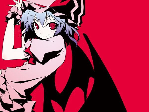 Anime picture 1600x1200 with touhou remilia scarlet shingo (missing link) red background vector girl