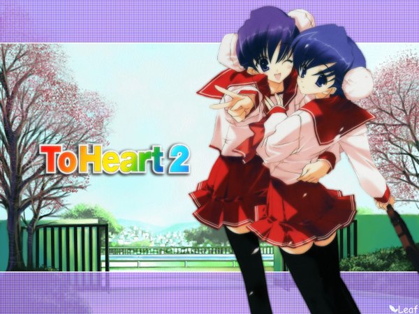 Anime picture 1280x960 with to heart 2 leaf (studio) himeyuri sango himeyuri ruri nakamura takeshi twins girl