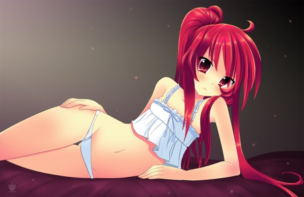 Anime picture 1200x776 with shakugan no shana j.c. staff shana light erotic red eyes red hair underwear panties