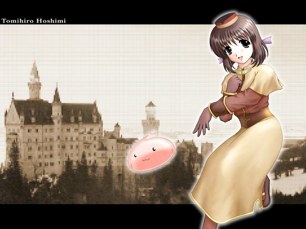 Anime picture 1024x768 with ragnarok online acolyte (ragnarok online) poring tagme