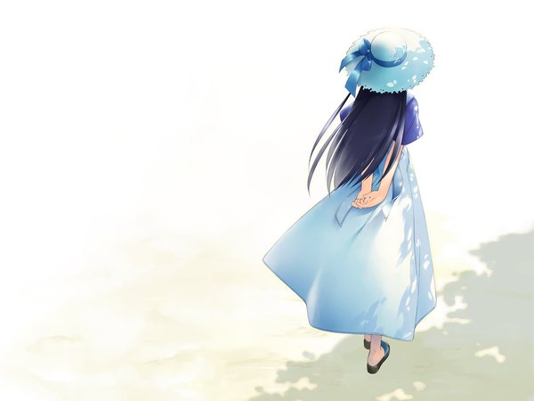 Anime picture 1280x960 with suigetsu makino nanami gayarou white background wallpaper dress sundress