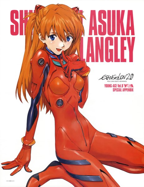 Anime picture 5839x7563 with neon genesis evangelion rebuild of evangelion evangelion: 2.0 you can (not) advance gainax shikinami asuka langley tagme (artist) single long hair tall image blush highres blue eyes absurdres orange hair girl pilot suit