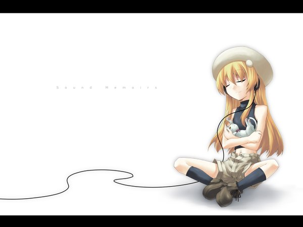 Anime picture 1600x1200 with headphones tagme