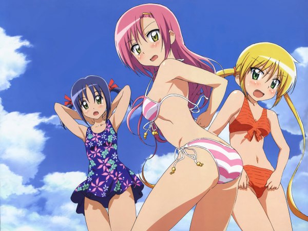 Anime picture 2560x1920 with hayate no gotoku! katsura hinagiku sanzenin nagi nishizawa ayumu highres light erotic swimsuit