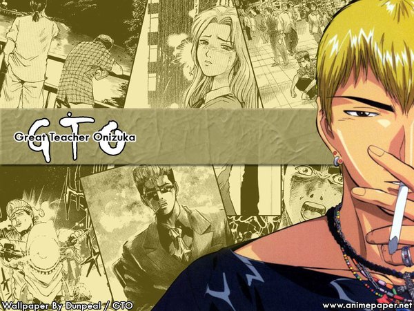 Anime picture 1024x768 with great teacher onizuka studio pierrot eikichi onizuka smoke cigarette