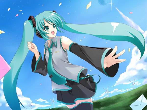 Anime picture 1600x1200 with vocaloid hatsune miku girl