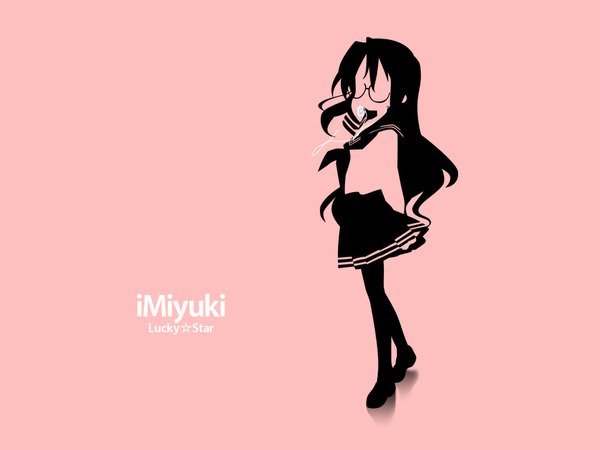 Anime picture 1024x768 with lucky star kyoto animation ipod takara miyuki silhouette multicolored girl