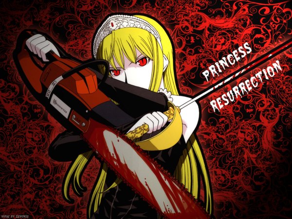 Anime picture 1600x1200 with kaibutsu oujo madhouse lillianne von phoenix signed blood chainsaw