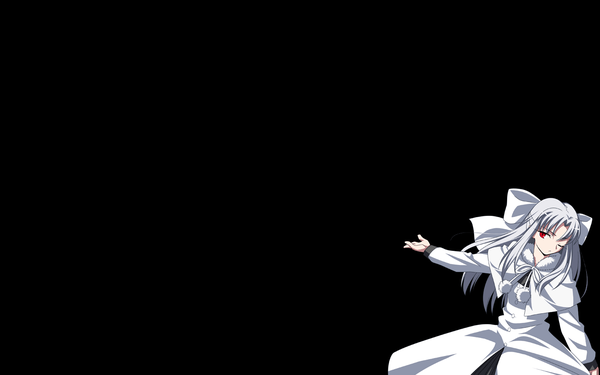 Anime picture 1440x900 with melty blood type-moon white len wide image black background