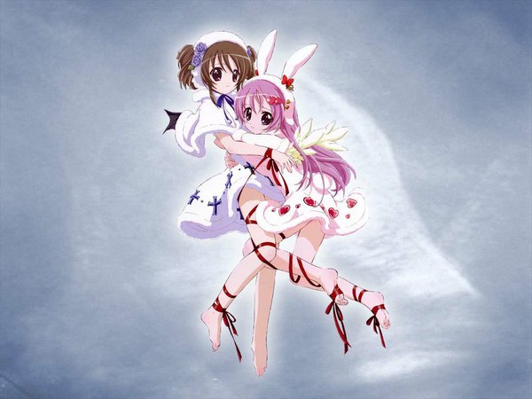 Anime picture 1024x768 with pita ten misha (pita ten) shia (pita ten) wings tagme