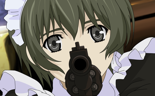 Anime picture 1920x1200 with phantom of inferno nitroplus ein (phantom) highres wide image maid wallpaper girl gun
