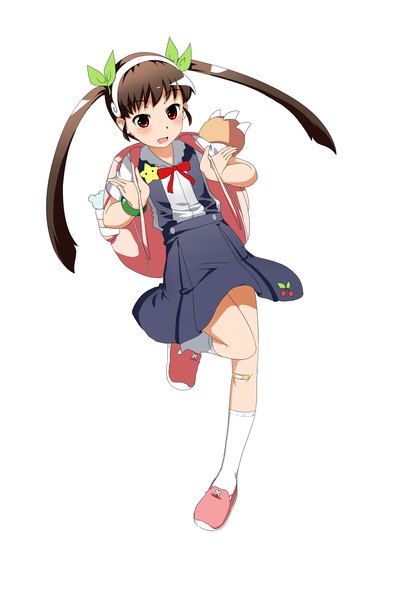 Аниме картинка 2507x3800 с истории монстров shaft (studio) monogatari (series) hachikuji mayoi raoorica один (одна) длинные волосы высокое изображение румянец чёлка высокое разрешение открытый рот чёрные волосы простой фон красные глаза белый фон два хвостика согнутое колено (колени) девушка платье