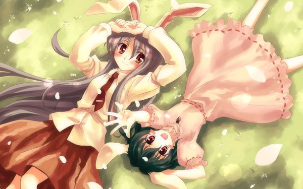 Anime picture 1920x1200 with touhou studio sdt reisen udongein inaba inaba tewi highres wide image bunny ears bunny girl girl