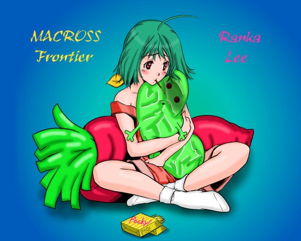 Anime picture 1280x1024 with macross macross frontier ranka lee sitting indian style tagme