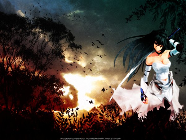 Anime picture 1600x1200 with sword katana tagme