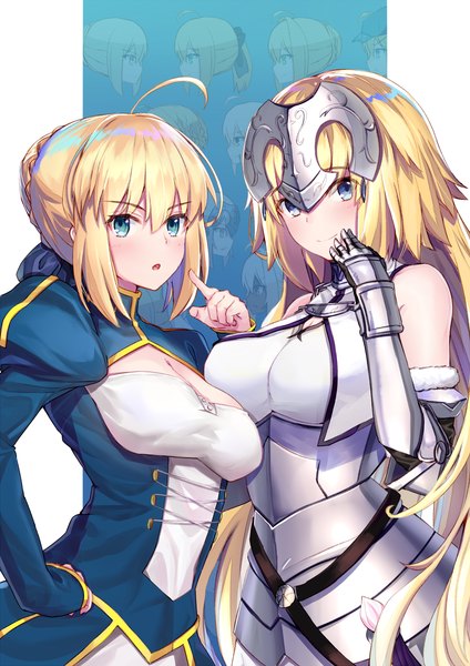 イラスト 848x1200 と Fateシリーズ fate/grand order フェイト／ステイナイト fate/apocrypha fate/extra fate/unlimited codes アルトリア・ペンドラゴン セイバー jeanne d'arc (fate) (all) ジャンヌ・オルタ nero claudius (fate) okita souji (fate) (all) セイバーオルタ ネロ・クラウディウス(fate) セイバー・リリィ 沖田総司(オルタ) にのうで 長髪 長身像 前髪