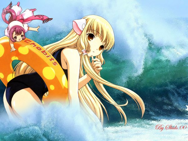 Anime picture 1600x1200 with chobits chii sumomo swimsuit tagme