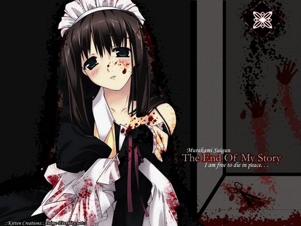 Anime picture 1600x1200 with murakami suigun maid blood tagme