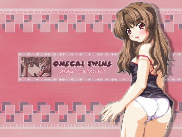 Anime picture 1024x768 with onegai teacher onegai twins morino ichigo light erotic underwear panties