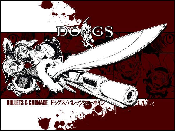 Anime picture 1600x1200 with dogs: bullets & carnage david production luki noki miwa shirow official art twins gun knife