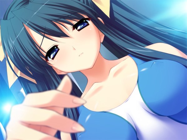 イラスト 1200x900 と ほしうた 木ノ下 翠 fumio (ura fmo) 長髪 青い目 light erotic 黒髪 ツインテール game cg 女の子 水着