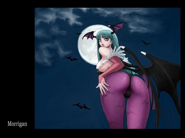 Anime picture 1024x768 with vampire / darkstalkers (game) capcom morrigan aensland ark light erotic ass bent over