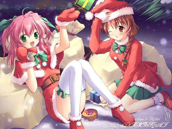 Anime picture 1024x768 with christmas tagme