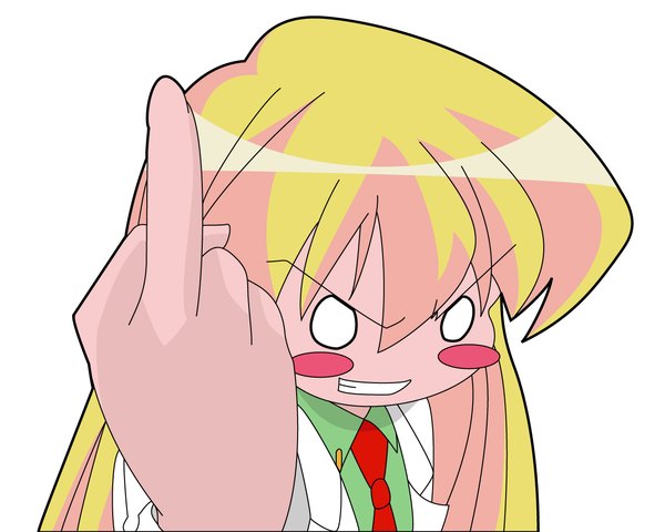 Anime picture 1280x1024 with pani poni dash! rebecca miyamoto blush white background finger