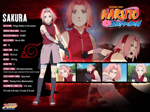 Anime picture 1600x1200 with naruto studio pierrot naruto (series) haruno sakura single short hair green eyes pink hair inscription character sheet girl gloves