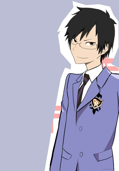 Anime picture 900x1295 with durarara!! ouran high school host club studio bones brains base (studio) orihara izaya single tall image looking at viewer fringe short hair black hair simple background smile brown eyes head tilt eyebrows vector smirk boy uniform