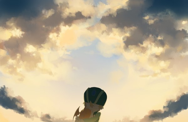 Аниме картинка 1226x800 с дигимон приключения дигимонов takaishi takeru patamon rella один (одна) короткие волосы светлые волосы небо облако (облака) закрытые глаза объятие пейзаж фэнтези мужчина животное шапка дракон