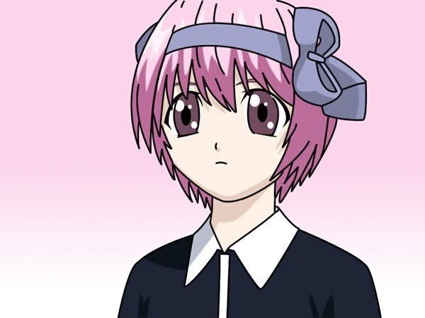 Anime picture 1024x768 with elfen lied arms corporation nana (elfen lied) pink background vector
