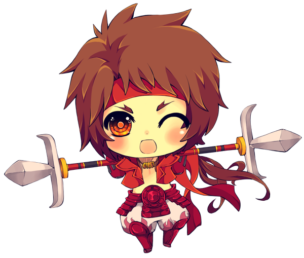 Anime picture 1671x1420 with sengoku basara production i.g sanada yukimura uyre single long hair blush open mouth red eyes brown hair ponytail one eye closed wink open clothes open jacket transparent background boy weapon armor pendant