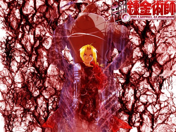 Anime picture 1600x1200 with fullmetal alchemist studio bones edward elric alphonse elric long hair blonde hair yellow eyes mechanical parts armor cloak