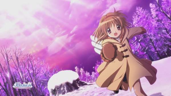 Anime picture 1920x1080 with kanon key (studio) tsukimiya ayu highres wide image sparkle winter snow girl