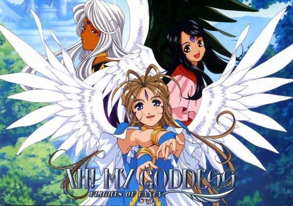 Аниме картинка 5828x4092 с моя богиня! anime international company belldandy urd skuld высокое разрешение