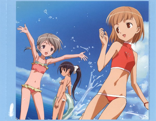 Anime picture 1772x1378 with sky girls j.c. staff sakurano otoha ichijo eika sonomiya karen highres light erotic swimsuit