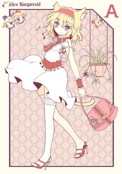 Anime picture 1620x2303 with touhou ipod kirisame marisa patchouli knowledge alice margatroid shanghai hourai ideolo single tall image looking at viewer short hair blue eyes blonde hair smile animal ears tail animal tail cat ears cat tail