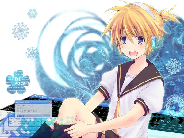 Anime picture 1400x1050 with vocaloid kagamine len tagme