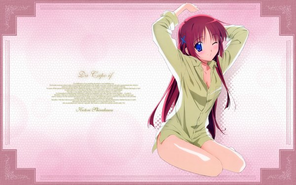 Anime picture 1920x1200 with da capo shirakawa kotori highres light erotic wide image x hair ornament