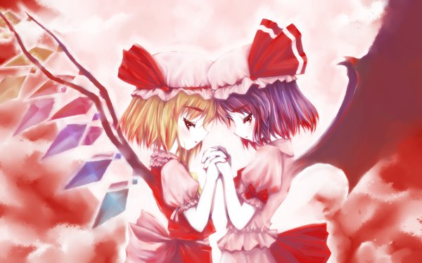 Anime picture 1920x1200 with touhou flandre scarlet remilia scarlet highres wide image girl skirt skirt set