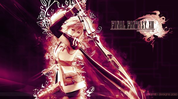 Anime picture 1920x1080 with final fantasy final fantasy xiii square enix lightning farron highres wide image realistic weapon sword gun