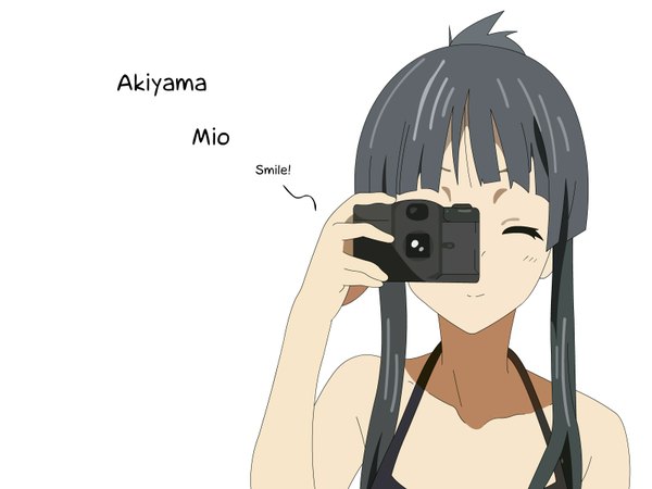 Anime picture 1600x1200 with k-on! kyoto animation akiyama mio white background vector camera