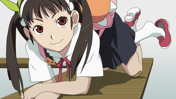 Anime picture 2560x1440 with bakemonogatari shaft (studio) monogatari (series) hachikuji mayoi highres wide image