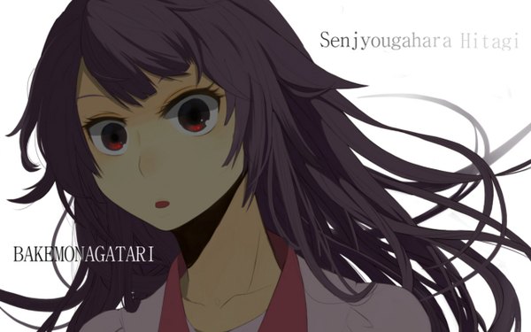 Anime picture 1280x800 with bakemonogatari shaft (studio) monogatari (series) senjougahara hitagi wide image copyright name character names