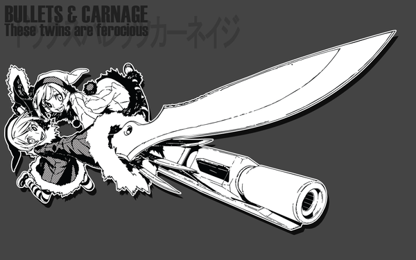 Anime picture 1280x800 with dogs: bullets & carnage david production luki noki miwa shirow wide image official art twins girl gun knife